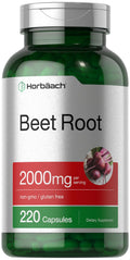 Horbäach Beet Root Powder Capsules – 220 Pills | Non-GMO, Gluten Free