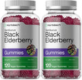 Horbaach Black Elderberry Gummies - 120 Count (Pack of 2) | Zinc & Vitamin C | Vegan, Non-GMO, Gluten Free