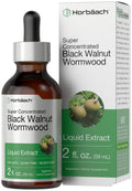 Horbaach Black Walnut Hull Wormwood Extract Tincture 2 fl oz – Alcohol-Free, Vegetarian & Gluten-Free