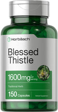 Horbaach Blessed Thistle Capsules 1600 mg - 150 Count | Max Potency, Non-GMO, Gluten Free