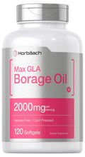 Horbäach Borage Oil Capsules 2000 mg | 120 Softgels | 320 mg GLA | Cold Pressed Seed Oil Supplement