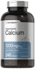 Horbäach Calcium 1200 mg with Vitamin D3 | 240 Softgels | 5000 IU D3 | Non-GMO, Gluten Free
