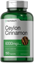 Horbäach Ceylon Cinnamon Capsules – 6000 mg | 150 Count | Non-GMO & Gluten Free