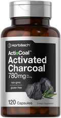 Horbäach Charcoal Pills 780mg – 120 Capsules | Activated Charcoal from Coconut Shells | Non-GMO & Gluten Free | Acti-Coal