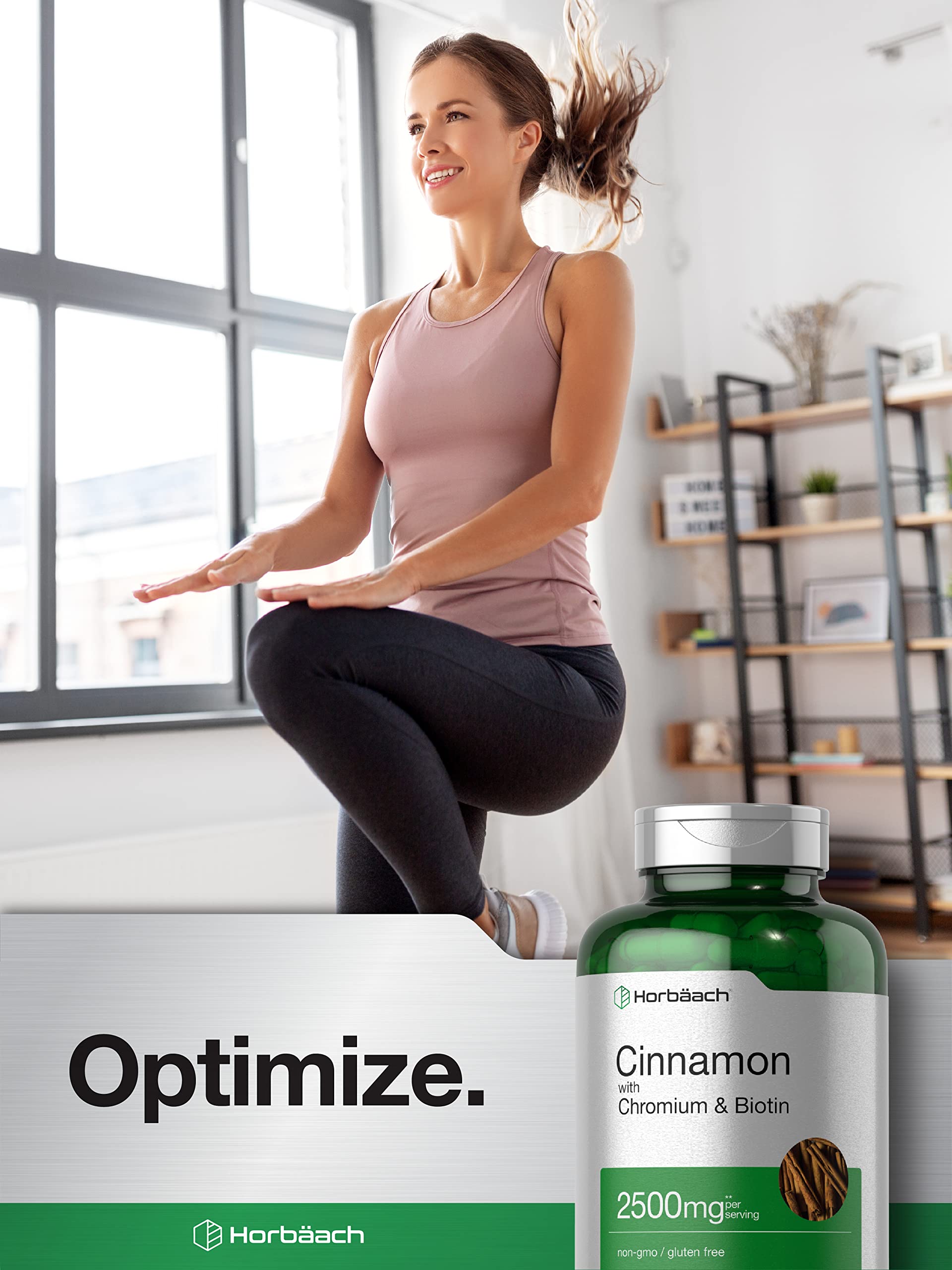 Horbäach Cinnamon with Chromium Picolinate – 2500mg, 250 Capsules, Biotin