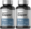 Horbäach Chelated Copper 6 mg - 300 Tablets (Pack of 2) | Vegetarian, Non-GMO, Gluten Free
