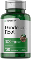Horbäach Dandelion Root 1800mg - 120 Capsules | Non-GMO, Gluten Free