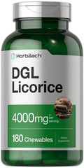 Horbäach DGL Licorice Chewable Tablets 4000mg | 180 Count | Vegetarian & Non-GMO | Deglycyrrhizinated Licorice Root Extract
