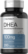 Horbäach DHEA 100mg | 200 Capsules – Non-GMO, Gluten Free | For Men & Women