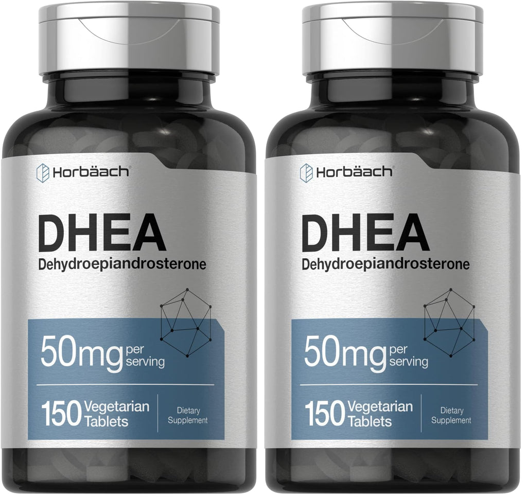 Horbäach DHEA 50mg 150 Tablets | Non-GMO, Gluten Free Supplement (Pack of 2)