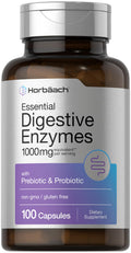 Horbäach Essential Digestive Enzymes – 100 Capsules | Non-GMO & Gluten Free