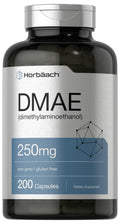 Horbaach DMAE Dimethylaminoethanol Bitartrate 250 mg | 200 Capsules | Non-GMO & Gluten Free Supplement