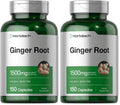 Horbäach Ginger Root Capsules 1500 mg | 150 Pills | Non-GMO, Gluten Free | Ginger Root Extract (Pack of 2)