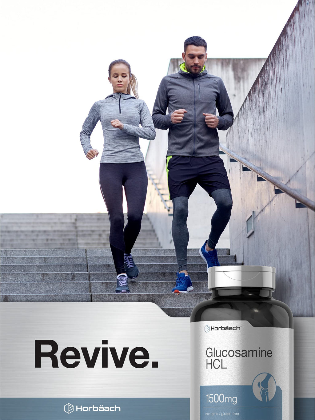 Horbäach Glucosamine HCL 1500mg – 120 Caplets | Non-GMO & Gluten Free