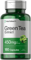 Horbäach Green Tea Extract Capsules 450mg | 180 Count | Herbal Supplement | Non-GMO & Gluten Free