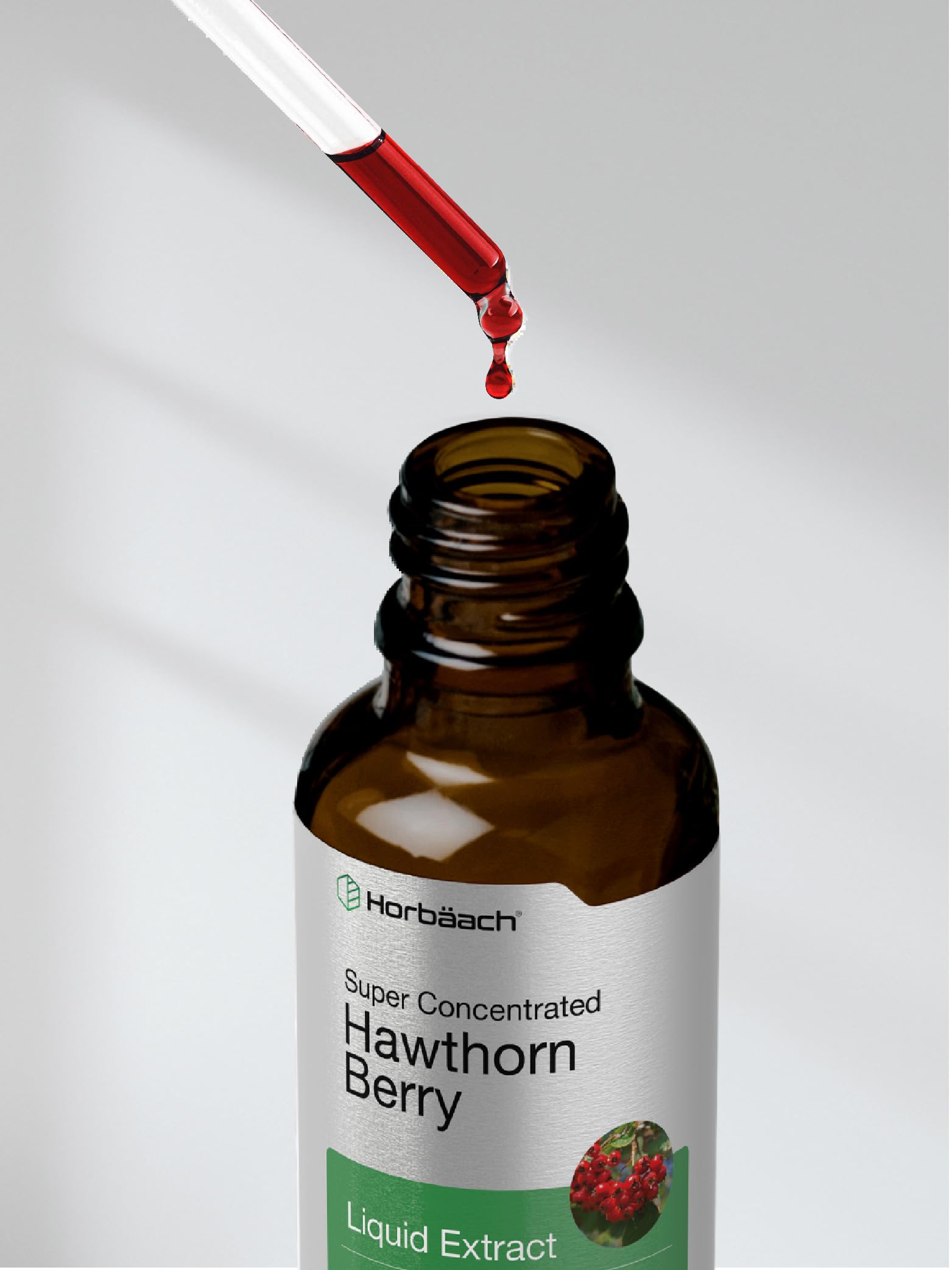 Horbäach Hawthorn Berry Extract | 2 fl oz Alcohol-Free Tincture | Vegetarian, Non-GMO, Gluten Free