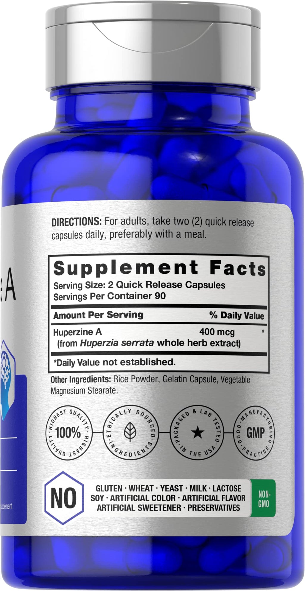 Horbäach Huperzine A 400mcg | 180 Capsules | Non-GMO, Gluten Free Supplement