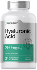 Horbäach Hyaluronic Acid Capsules 250 mg – 240 Count | Non-GMO, Gluten Free