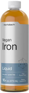 Horbäach Iron Supplement Liquid 16 oz – Vegan & Vegetarian Formula, Non-GMO, Gluten Free