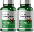 Horbäach KSM-66 Ashwagandha Caplets – 600mg | 60 Pills | L-Theanine | For Women & Men | Vegan, Non-GMO, Gluten Free | Pack of 2