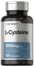 Horbäach L-Cysteine 1000mg – 100 Powder Capsules | Non-GMO, Gluten Free