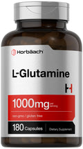 Horbaach L-Glutamine Capsules 1000mg – 180 Count | Non-GMO & Gluten Free | Pre & Post Workout