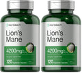 Horbäach Lions Mane Mushroom Extract 4200mg | 120 Veg Capsules | Pack of 2