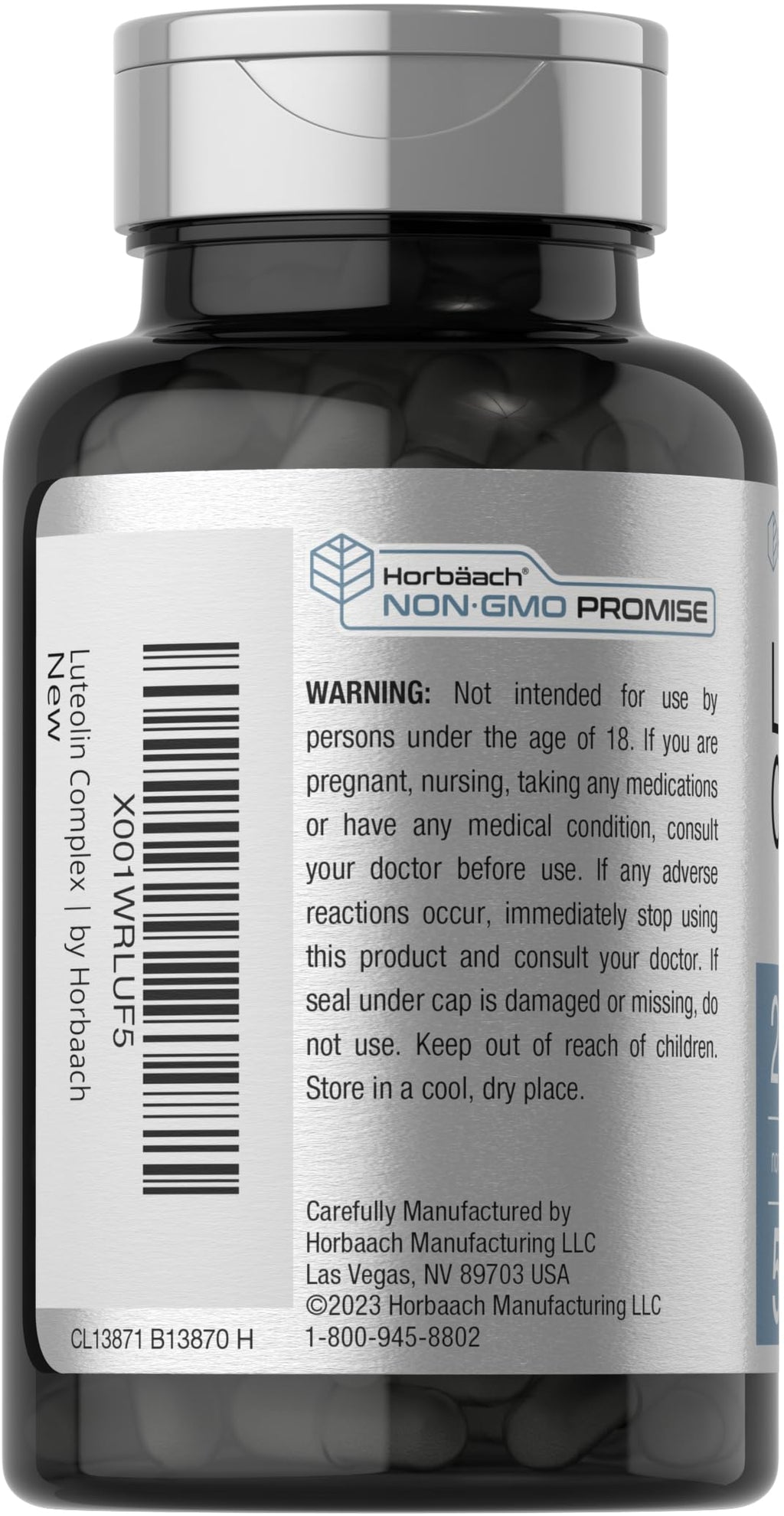 Horbäach Luteolin Complex Supplement with Rutin – 50 Capsules | Vegetarian, Non-GMO & Gluten Free Flavonoid Formula