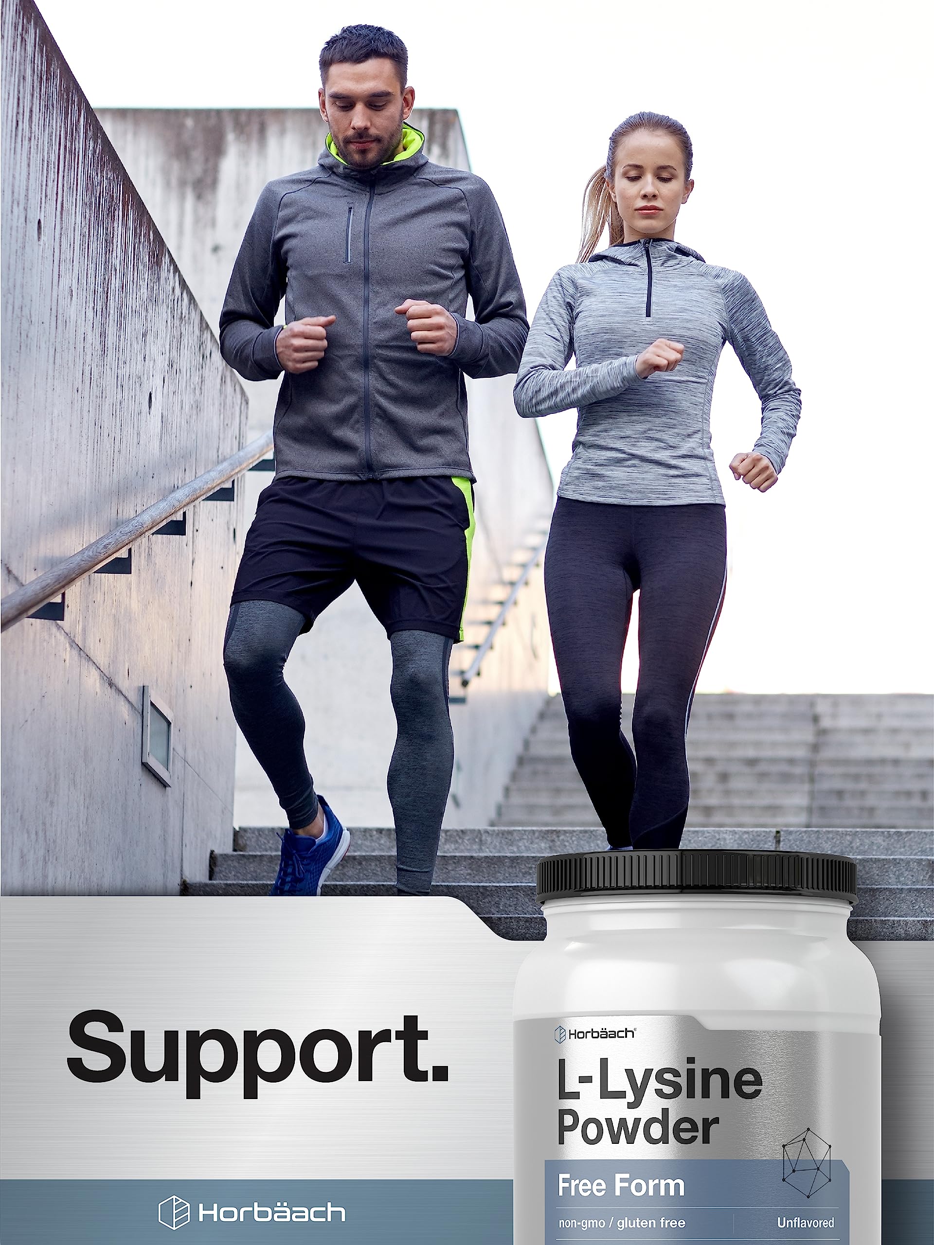 Horbäach L-Lysine Powder 2.2 lbs - Unflavored Free Form, Vegetarian, Non-GMO, Gluten Free Formula