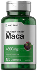 Horbäach Maca Root Capsules for Men and Women | 120 Pills | High Potency Extract | Non-GMO & Gluten Free