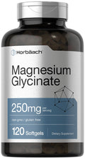 Horbäach Magnesium Glycinate | 250 mg | 120 Softgels | Non-GMO & Gluten Free