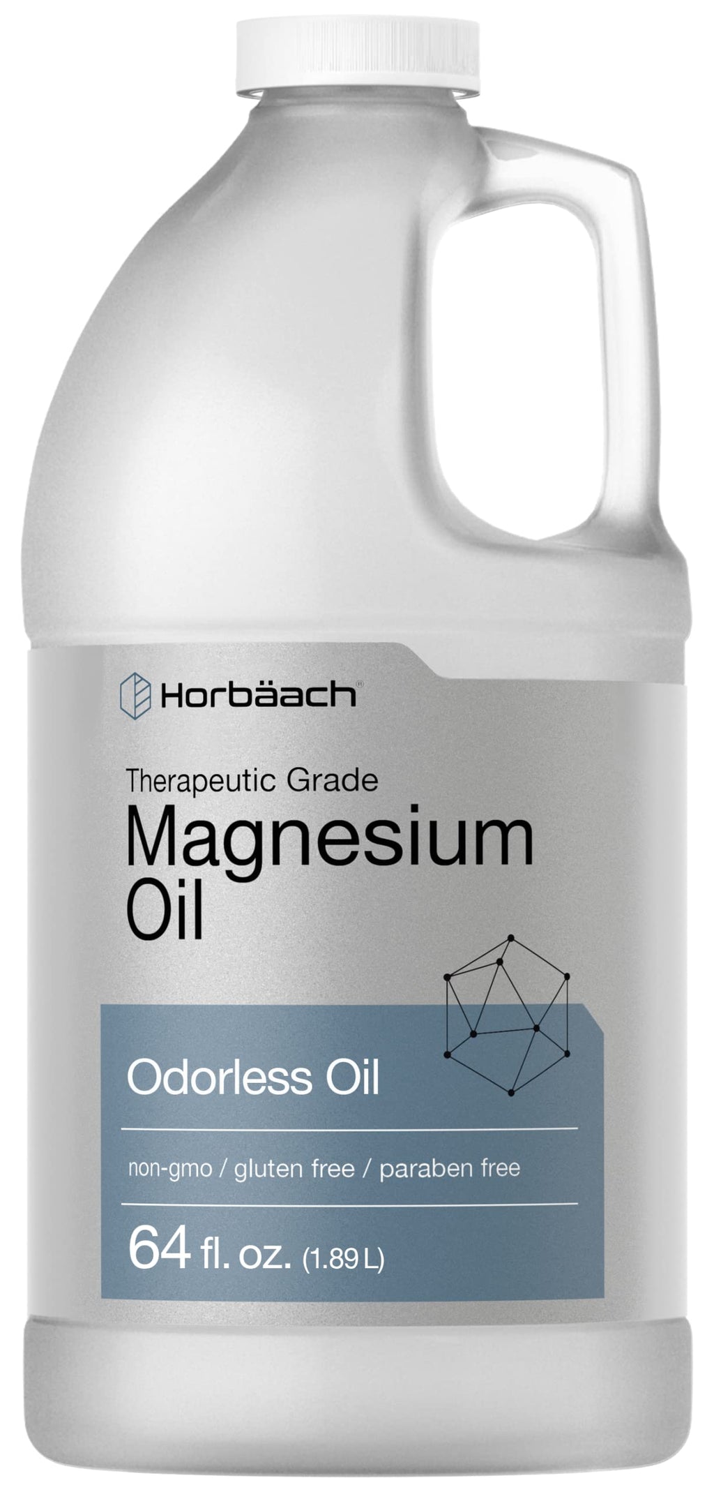 Horbäach Magnesium Oil 64 fl. oz – Therapeutic Grade, Odorless, Vegetarian, Non-GMO, Gluten Free & Paraben Free