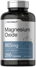 Horbäach Magnesium Oxide 865 mg | 200 Capsules | Non-GMO & Gluten Free