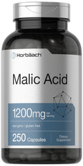Horbäach Malic Acid Capsules 1200mg | 250 Count | Non-GMO & Gluten Free