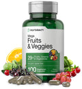 Horbäach Mega Fruits & Veggies Supplement | 100 Capsules | Vegetarian, Non-GMO, Gluten Free