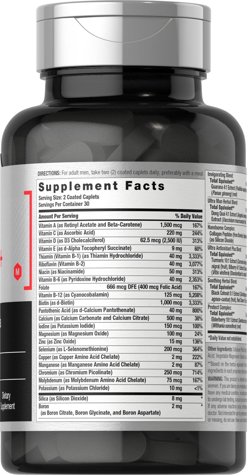 Horbäach Mens Multivitamins 50+ | 60 Caplets | Non-GMO & Gluten Free