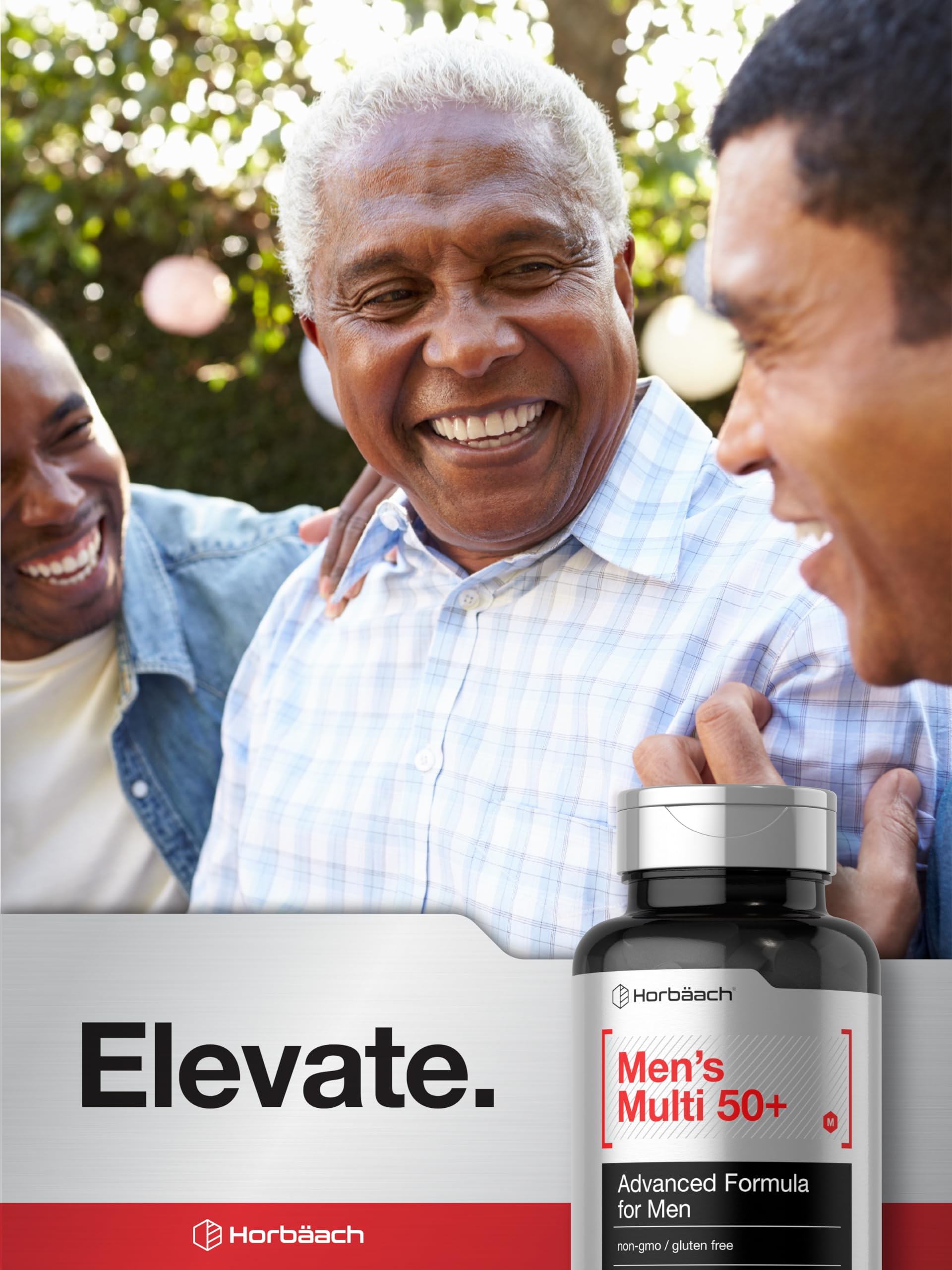Horbäach Mens Multivitamins 50+ | 60 Caplets | Non-GMO & Gluten Free