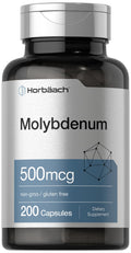 Horbaach Molybdenum Supplement | 500mcg | 200 Capsules | Amino Acid Chelate | Non-GMO, Gluten Free