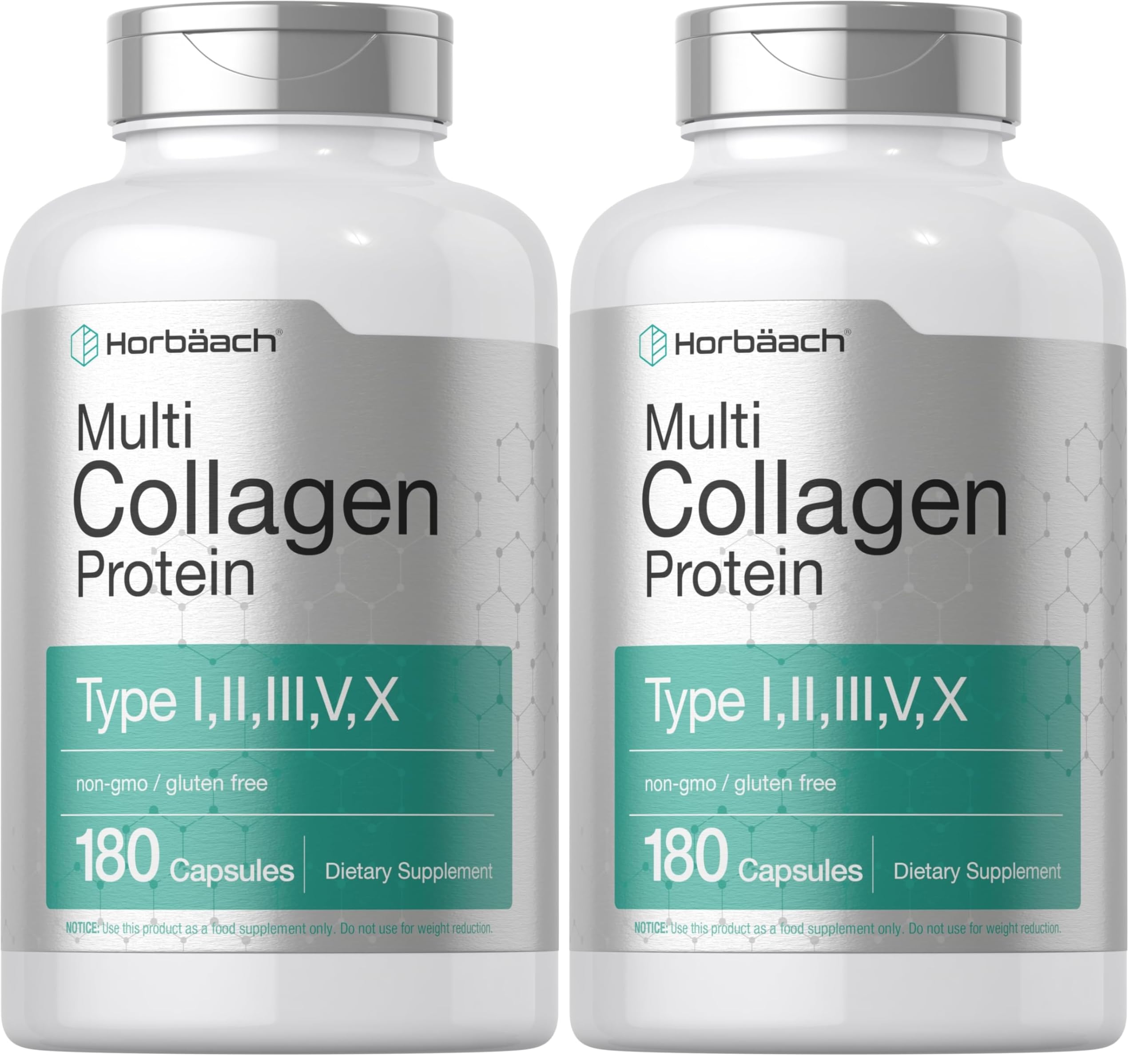 Horbäach Multi Collagen Protein 2000 mg | 180 Caps | Keto & Paleo