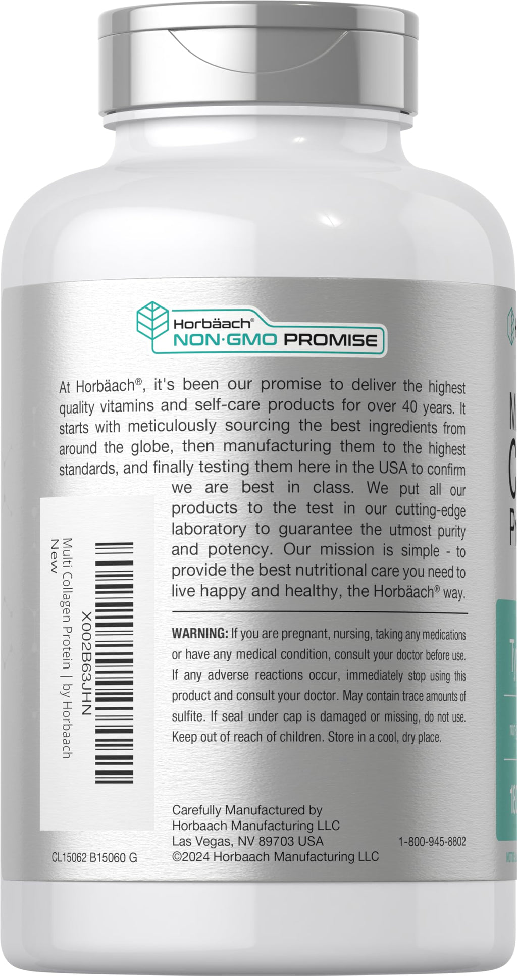 Horbäach Multi Collagen Protein 2000 mg | 180 Caps | Keto & Paleo