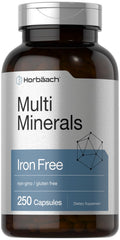 Horbäach Multi Minerals Supplement – 250 Capsules, Iron Free, Non-GMO & Gluten Free