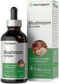 Horbäach Mushroom Complex – 4 Fl Oz Liquid Drops | Lion's Mane, Reishi, Shiitake & More – Vegetarian, Non-GMO