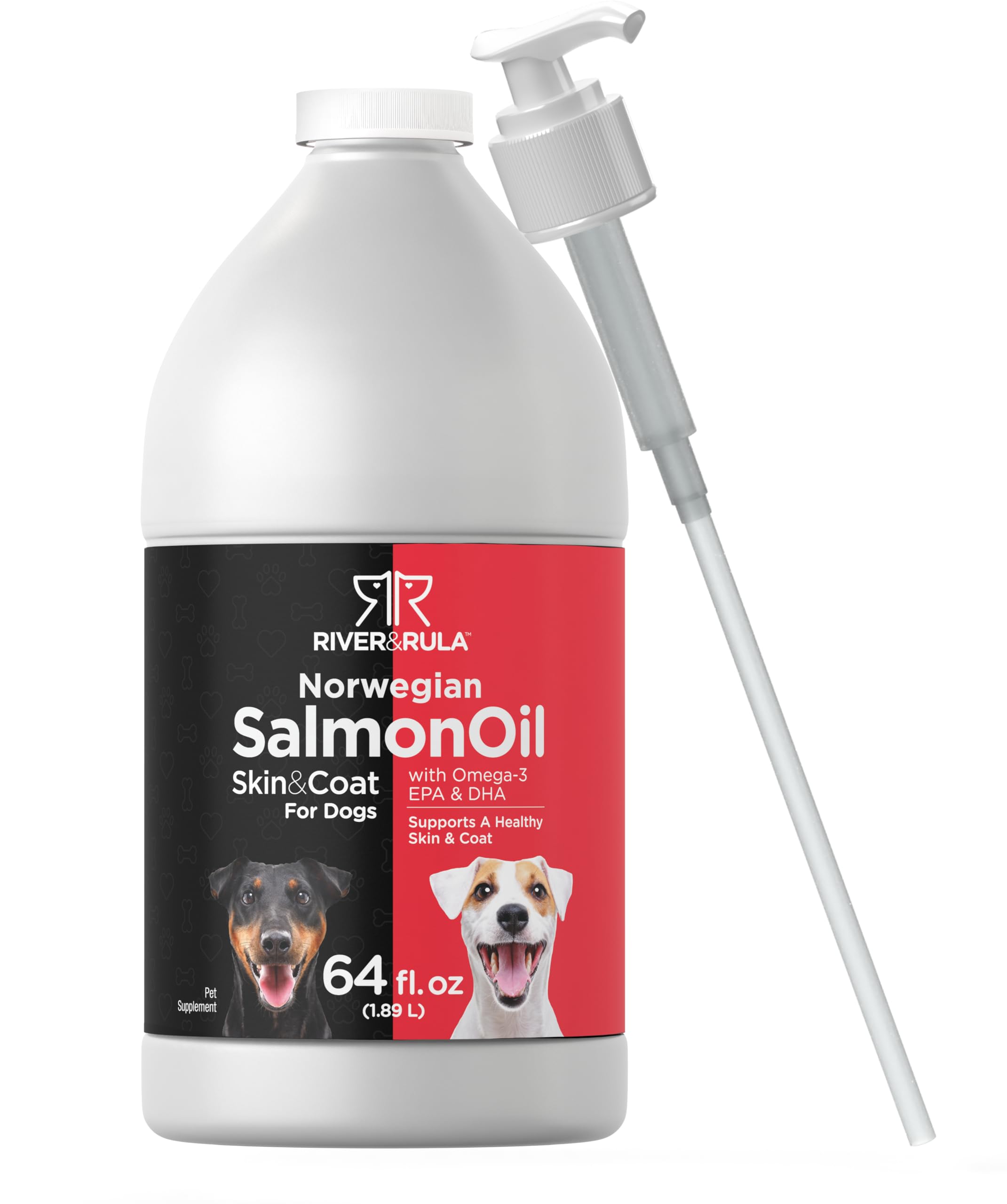 Horbaach Norwegian Salmon Oil for Dogs (64oz) - Supports Healthy Skin & Coat - Omega-3 EPA & DHA - Non-GMO, Gluten Free