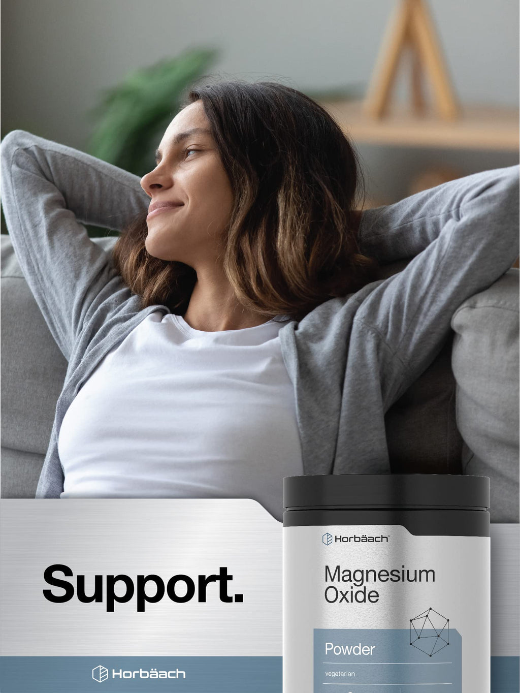 Horbäach Magnesium Oxide Powder 400 mg | 8 oz | Vegetarian, Non-GMO, Gluten Free