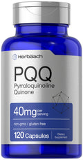 Horbäach PQQ Supplement 40 mg – 120 Capsules | Non-GMO & Gluten Free | Pyrroloquinoline Quinone Disodium Salt