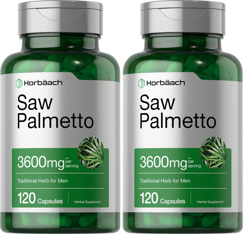 Horbäach Saw Palmetto Extract - 120 Capsules | Non-GMO & Gluten Free | Pack of 2
