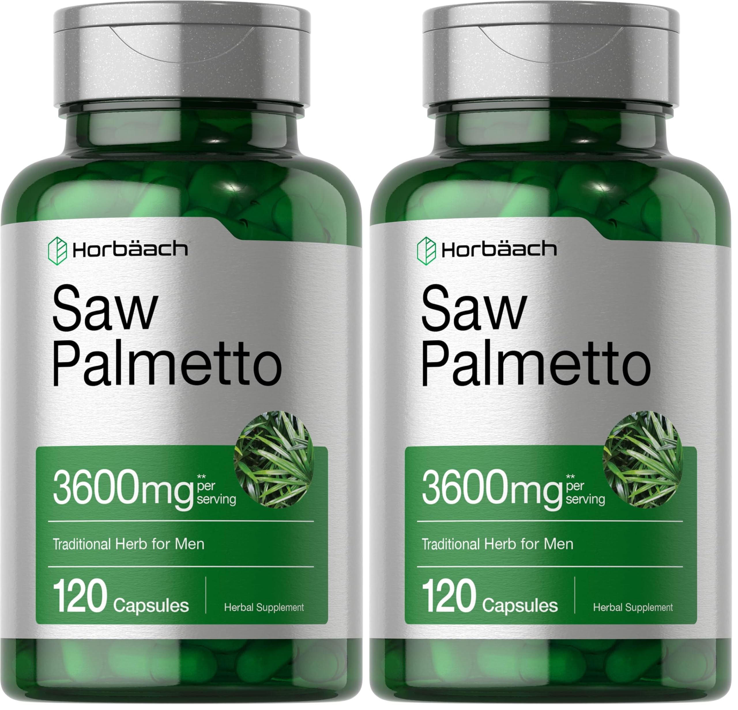 Horbäach Saw Palmetto Extract - 120 Capsules | Non-GMO & Gluten Free | Pack of 2
