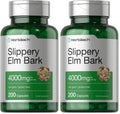 Horbäach Slippery Elm Bark Capsules | 200 Count | Non-GMO & Gluten Free (Pack of 2)