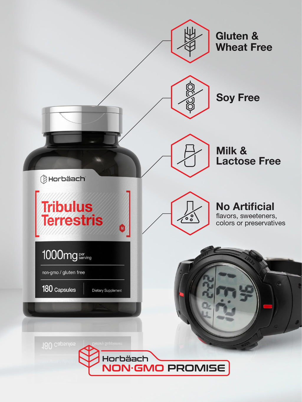 Horbaach Tribulus Terrestris for Men – 1000 mg, 180 Capsules | Non-GMO & Gluten Free