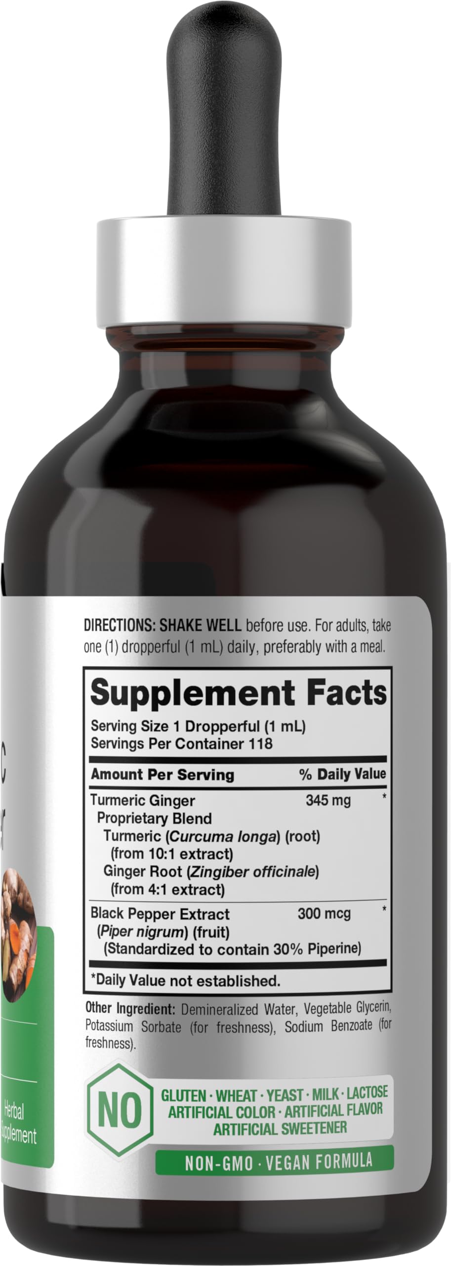 Horbaach Turmeric & Ginger Drops – 4 oz | Black Pepper Extract | Vegan & Gluten Free